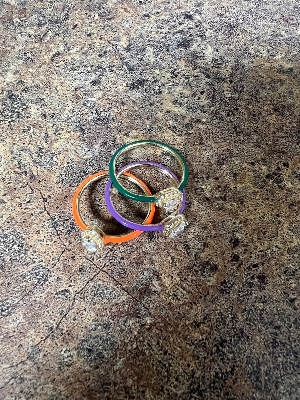 Melinda Maria Colorful Statement Rings - Purple, Orange & Green - Picture 2 of 5